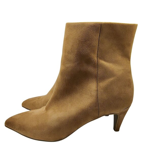 Dolce Vita Sabryna Suede Pointed Toe Ankle Boots | Size 7 | Tan Zip Heels - Picture 6 of 10